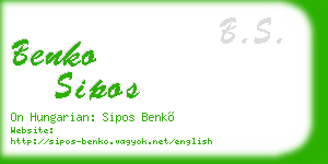 benko sipos business card